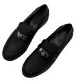 Лоферы Hermès женский кожа epi черный,серебристый 104413