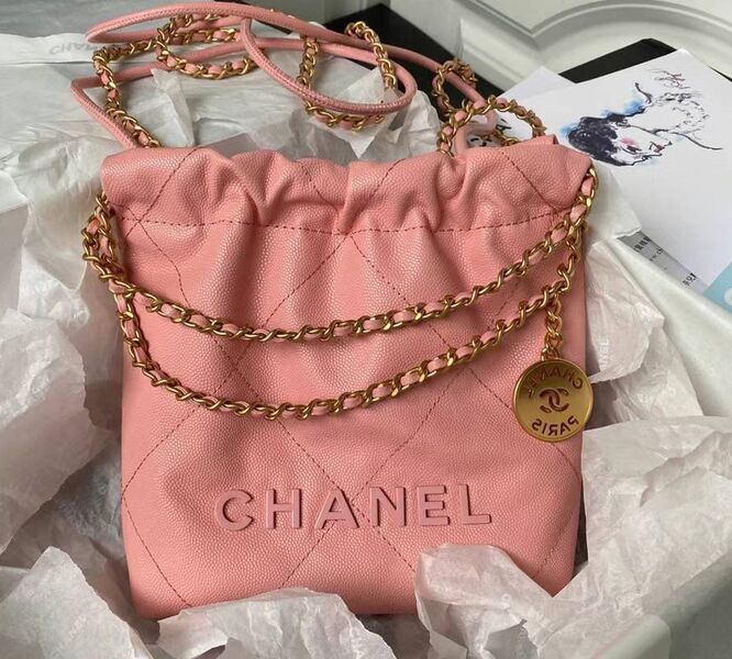Сумка Chanel 22 женский кожа розовый 126353