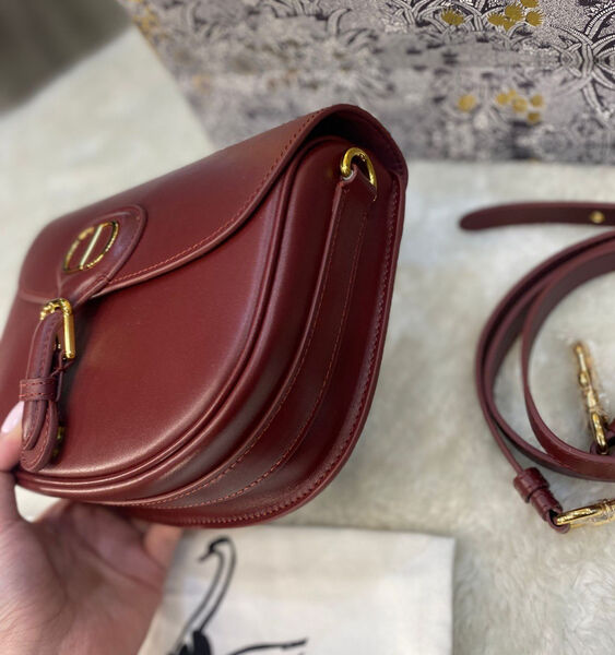 Сумка Christian Dior Bobby средняя женский кожа бордовый 103453-3