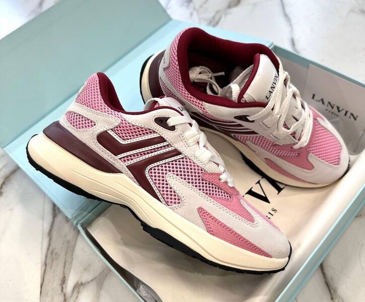 Кроссовки Lanvin женский замша розовый 200025