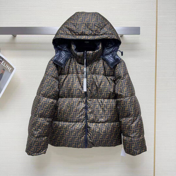 Пуховик двухсторонний Fendi женский графитовый 131421-2