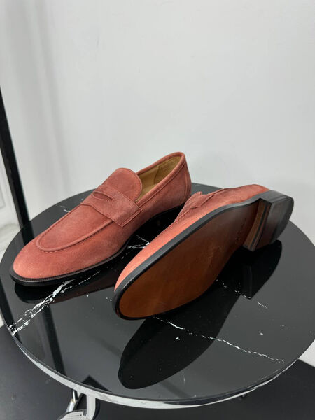 Мужские лоферы Loro Piana мужской замша бордовый 191779-2