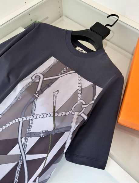 Мужская футболка Hermès мужской графитовый 178299-3