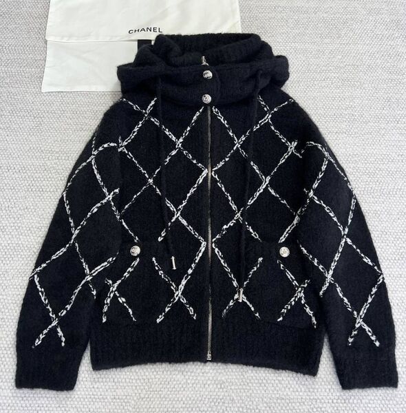 Худи Chanel женский вязаная ткань черный 132688
