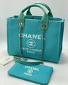 Сумка Chanel женский текстиль бирюзовый 148794-1