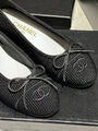 Балетки Chanel женский вельвет черный 149117-2