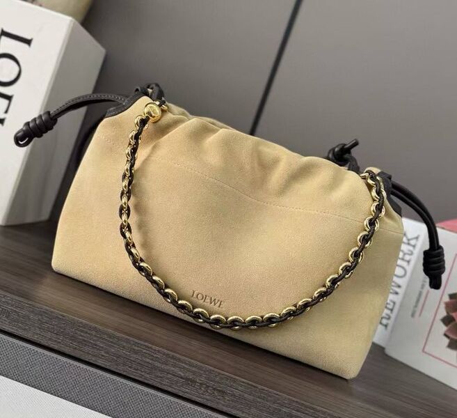 Сумка Loewe женский замша бежевый 179316