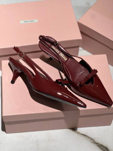 Туфли Miu Miu женский кожа бордовый 146895-3