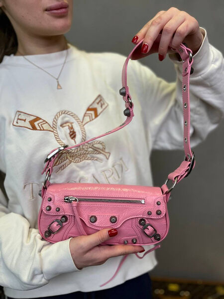 Сумка Balenciaga женский кожа розовый 136569-2