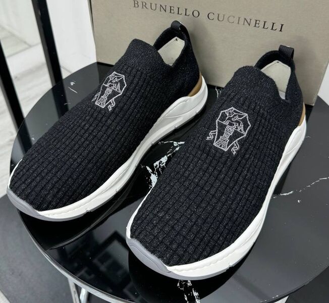 Мужские кроссовки Brunello Cucinelli мужской текстиль черный 192927