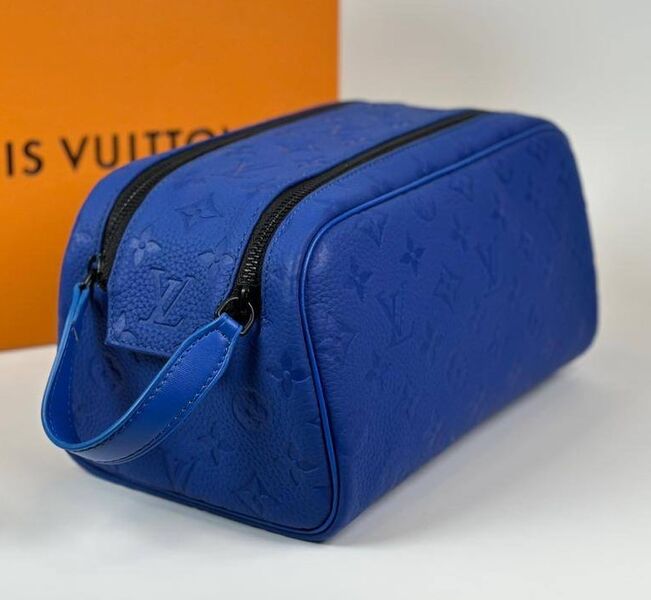 Несессер косметичка Louis Vuitton женский кожа синий 152404