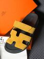 Шлепки Hermès женский замша горчичный 89407-5