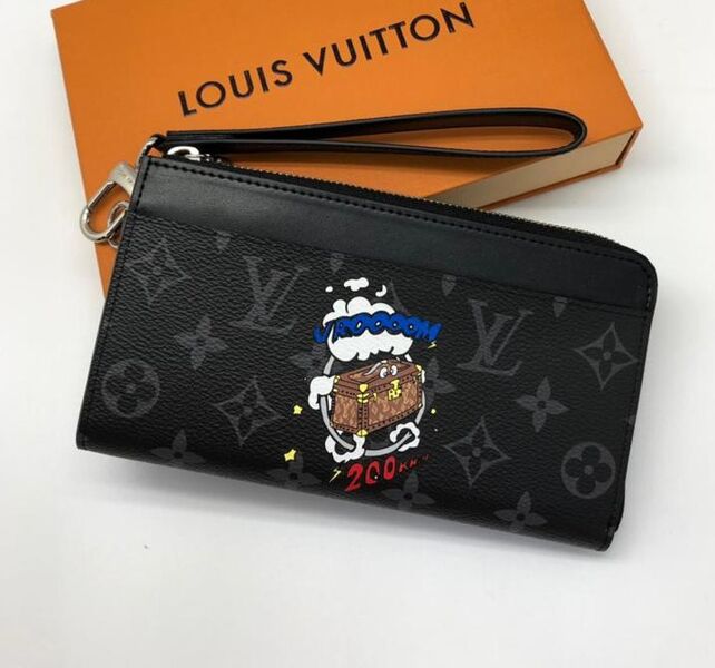 Мужской портмоне Louis Vuitton мужской кожа черный 52023