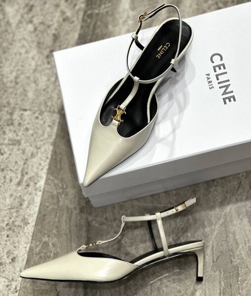 Туфли Celine женский кожа белый 113760