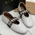 Балетки Alaïa женский кожа swift белый 137596