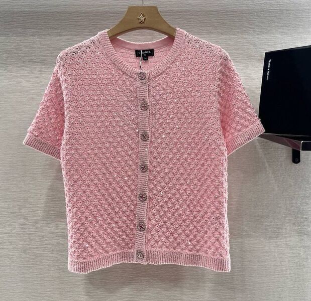 Кардиган Chanel женский вязаная ткань розовый 194777