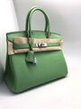 Сумка Hermès Birkin 30 ручная работа женский кожа болотный 75350-2