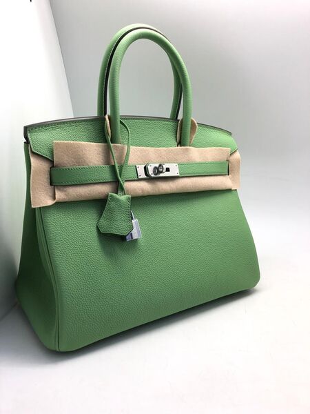 Сумка Hermès Birkin 30 ручная работа женский кожа болотный 75350-2