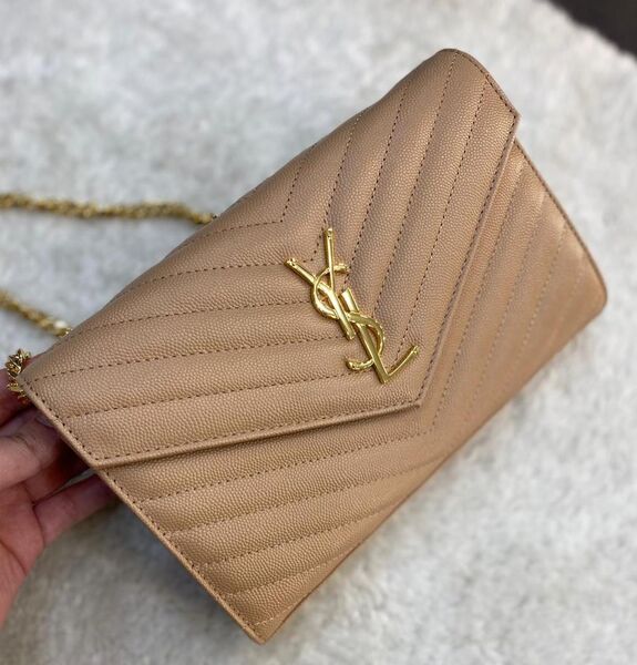 Сумка Saint Laurent женский кожа бежевый 77400