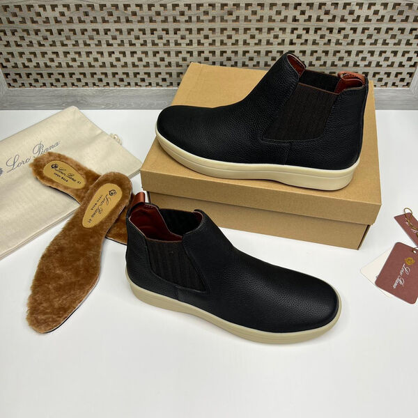 Мужские ботинки Loro Piana мужской кожа черный 107811-2