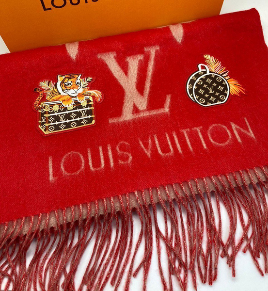 Мужской шарф Louis Vuitton мужской бордовый 54260