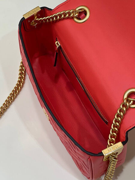 Сумка Fendi женский кожа бордовый 142100-5