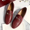 Лоферы Gucci женский кожа бордовый 184354-1