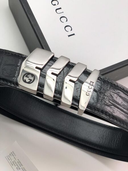 Мужской ремень Gucci мужской кожа черный 52385-3
