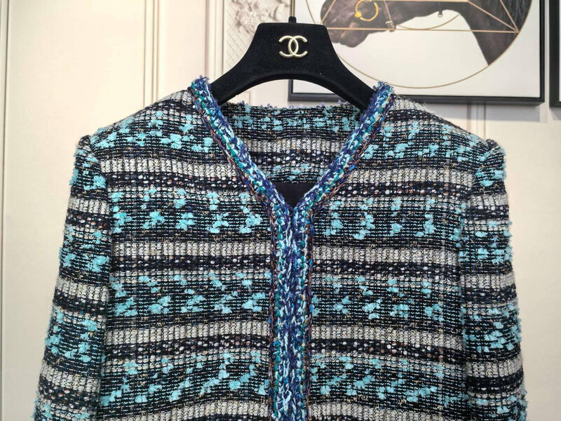 Пиджак Chanel женский вязаная ткань графитовый 171328-3