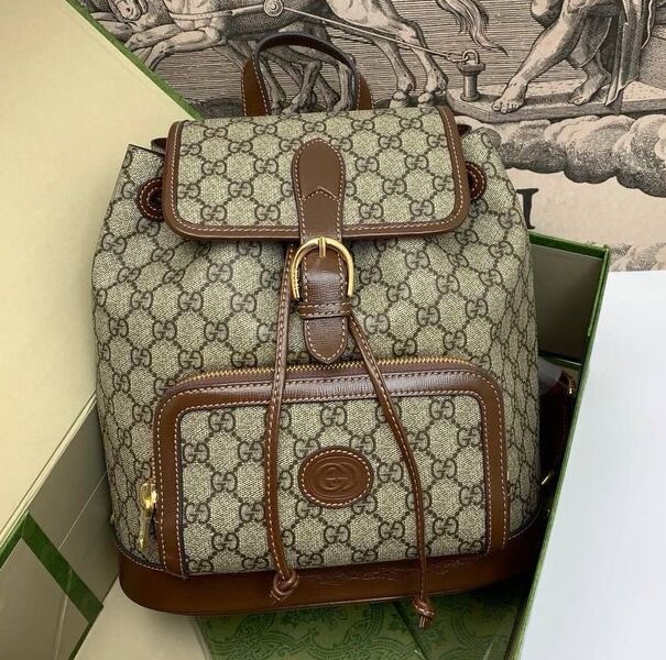 Рюкзак Gucci женский канва бежевый 141875