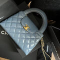 Сумка Chanel Shopping Mini женский кожа синий 127542-4