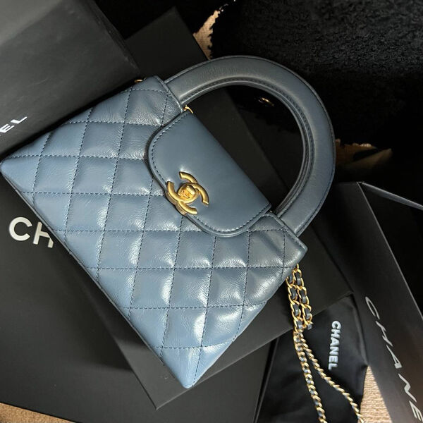 Сумка Chanel Shopping Mini женский кожа синий 127542-4