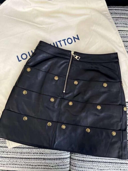 Юбка Louis Vuitton женский кожа черный 125061-6