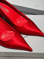 Туфли Prada женский сатин бордовый 146539-3