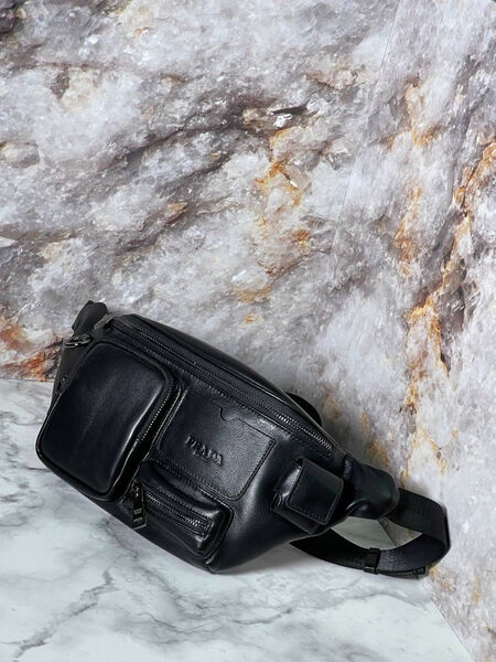 Мужская сумка слинг Prada мужской кожа черный 111134-2