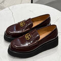Лоферы Gucci женский кожа бордовый 173771-2