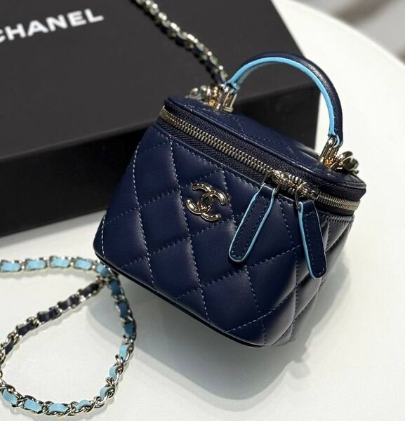 Сумка Chanel женский кожа синий 187504