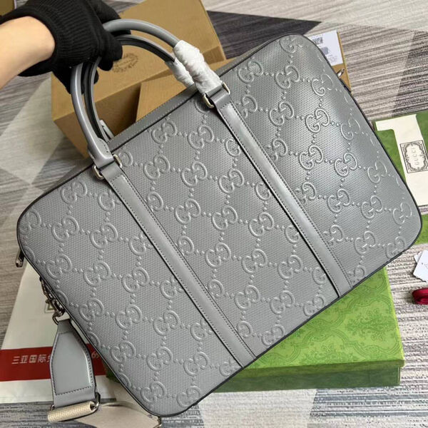 Мужской портфель Gucci мужской кожа графитовый 100123-2