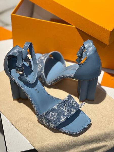 Босоножки Louis Vuitton женский джинса синий 111041-3