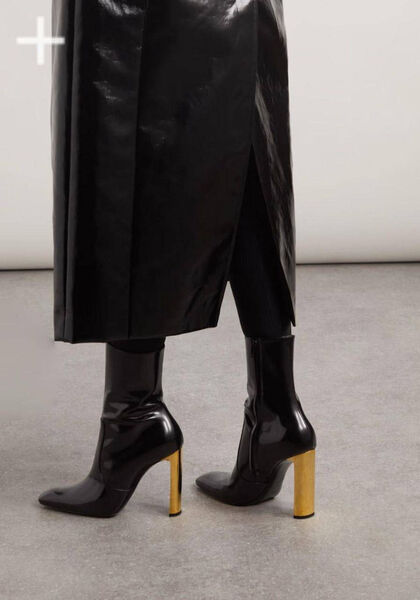 Сапоги Saint Laurent женский кожа черный 129573-4