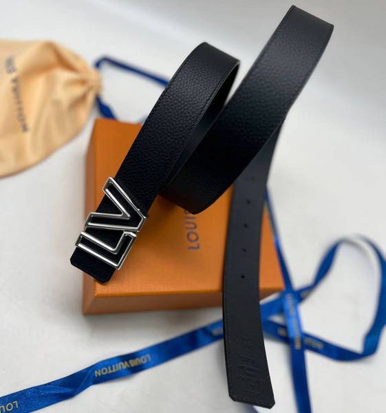 Мужской ремень Louis Vuitton мужской кожа черный 96806