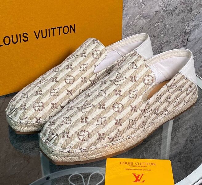 Мужские эспадрильи Louis Vuitton мужской текстиль бежевый 154394