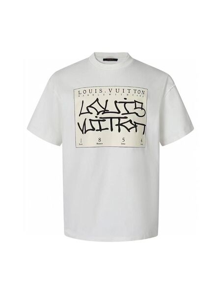 Мужская футболка Louis Vuitton мужской хлопок белый u6991388-1