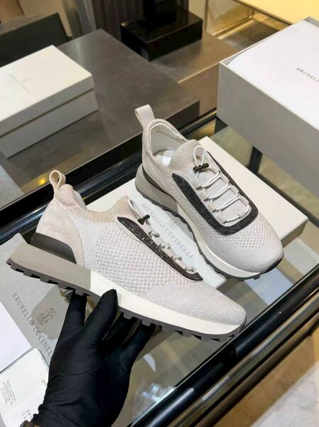 Женские кроссовки Brunello Cucinelli женский текстиль светло-серый h6258273-1-4