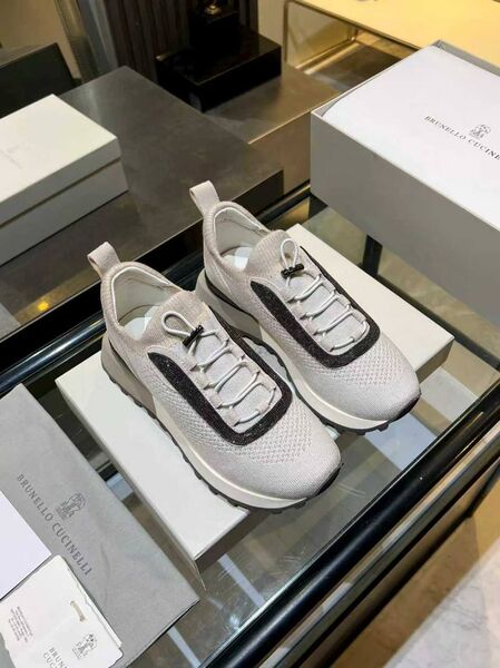 Женские кроссовки Brunello Cucinelli женский текстиль светло-серый h6258273-1-2