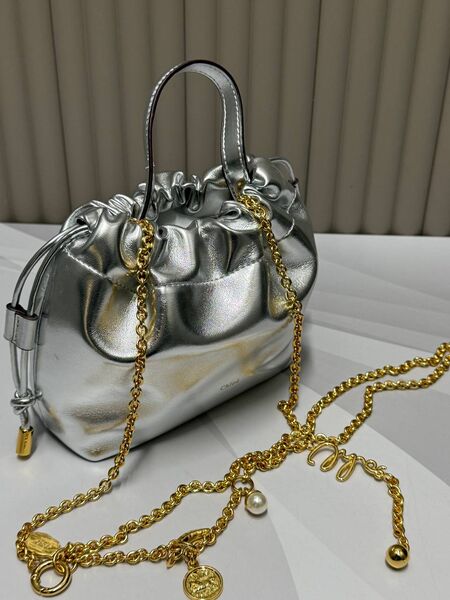 Сумка Chloé женский кожа серебристый w1999642-1-2