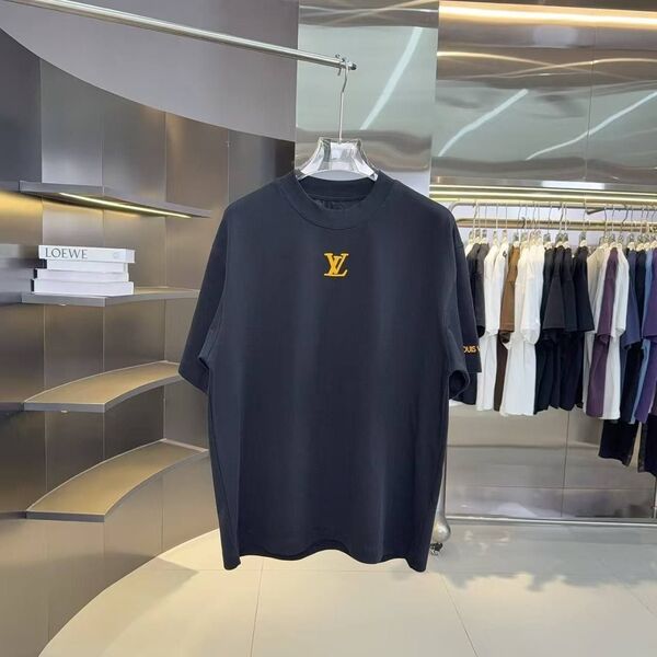 Мужская футболка Louis Vuitton мужской хлопок черный v1316977-1