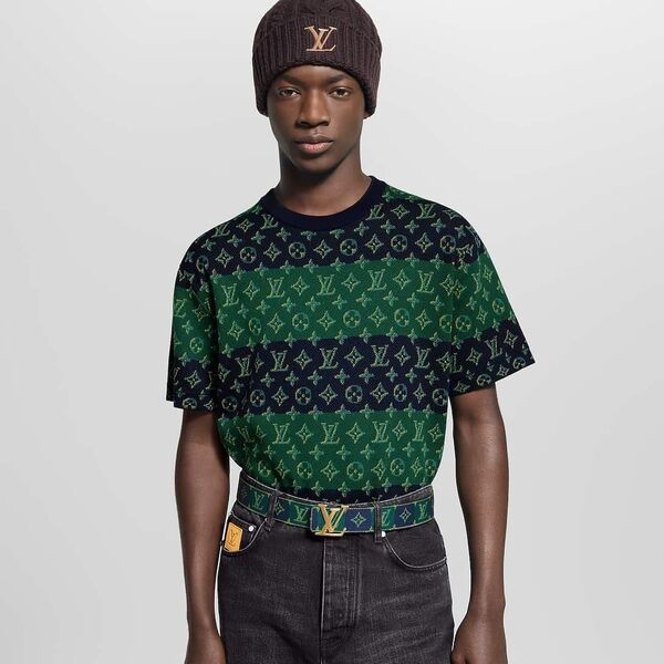 Мужская футболка Louis Vuitton мужской кашемир бирюзовый p7284371-1