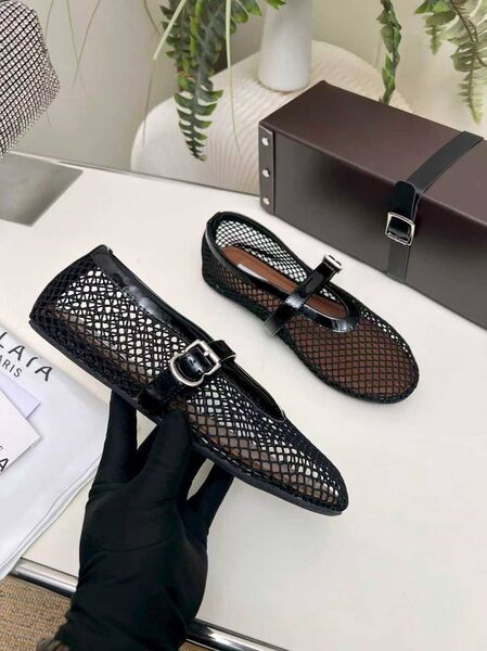Балетки Alaïa женский кожа черный m0680625-1-2