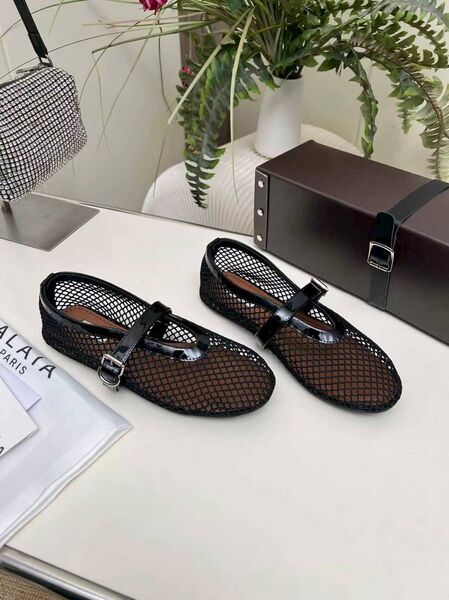 Балетки Alaïa женский кожа черный m0680625-1-4